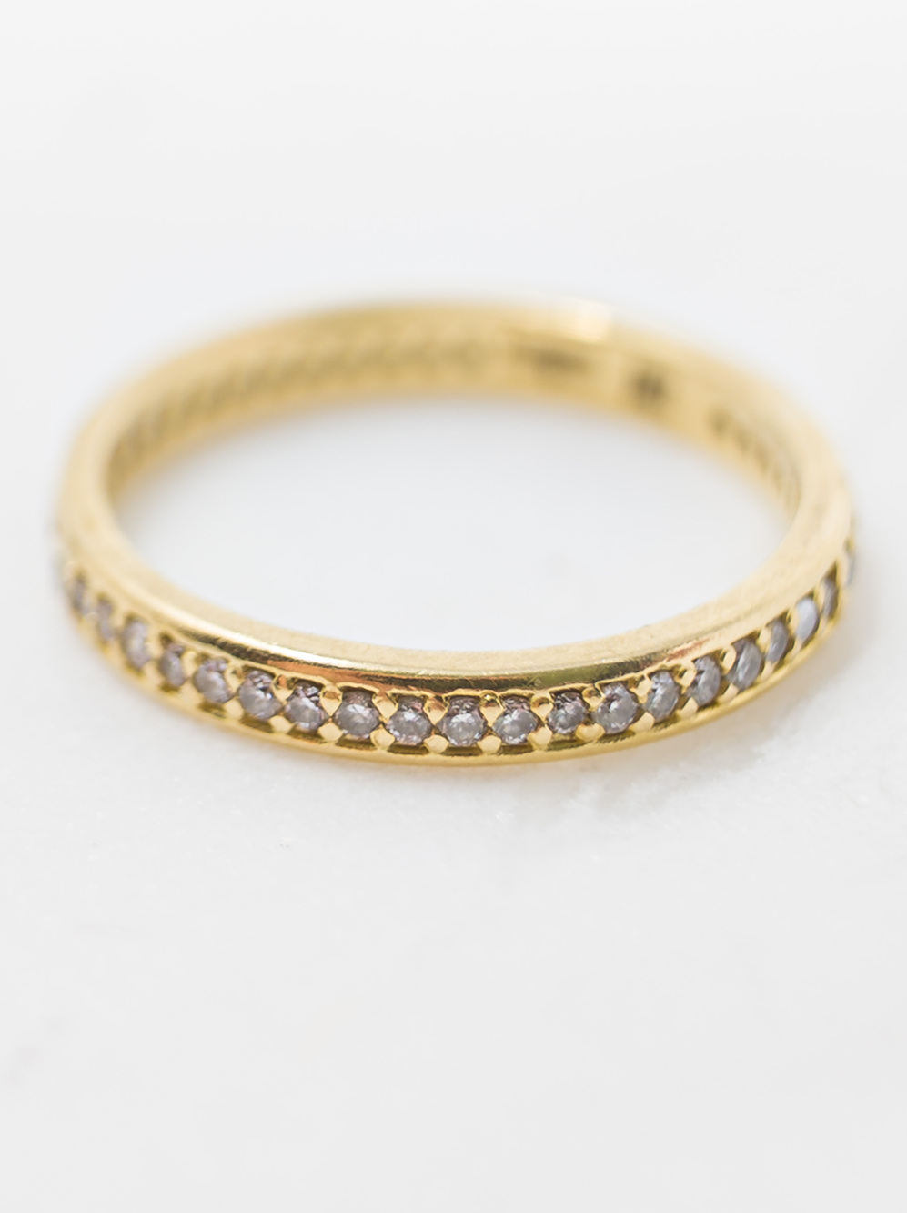 Armenta 18k Gold Diamond Stack Band Ring, Sz 3.75